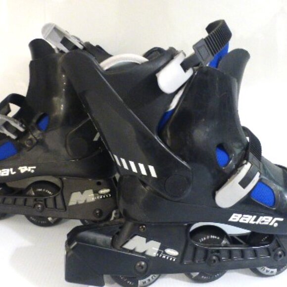 Men's Bauer Roller Blades INLINE HOCKEY SKATES sz 9 Super Light Chassis M200 - Picture 3 of 8
